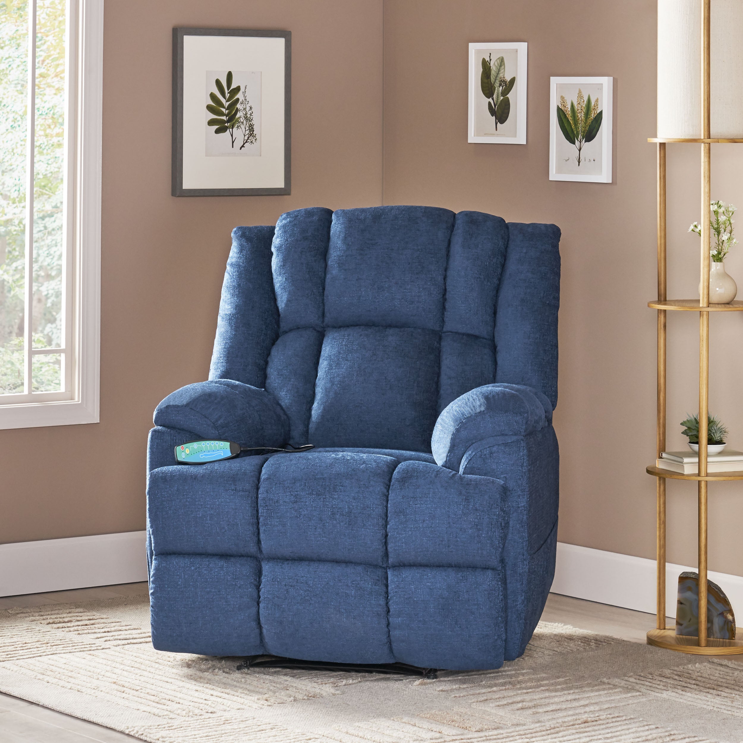 Siloam Contemporary Pillow Tufted Massage Recliner