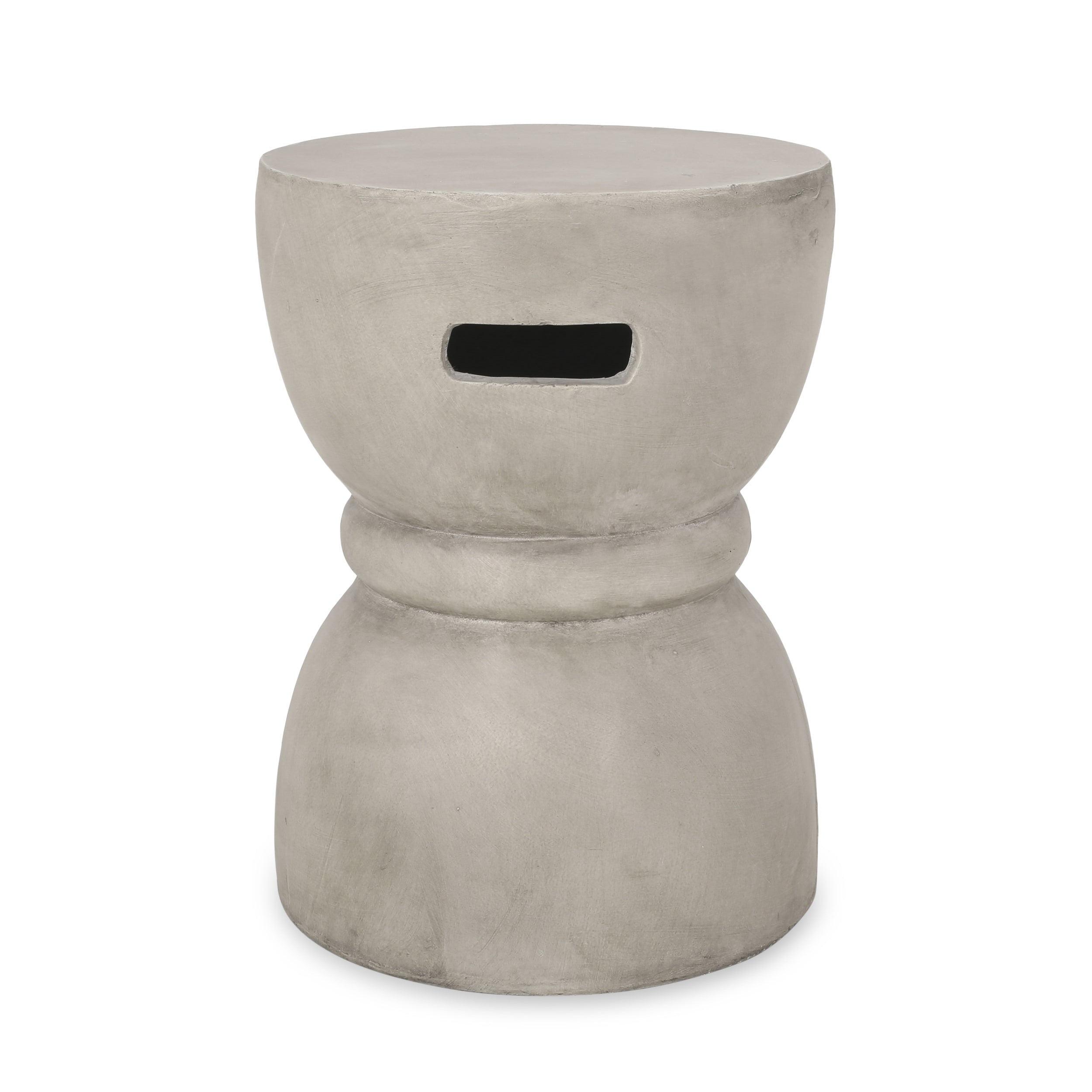 Domitri Outdoor Contemporary Lightweight Concrete Accent Side Table