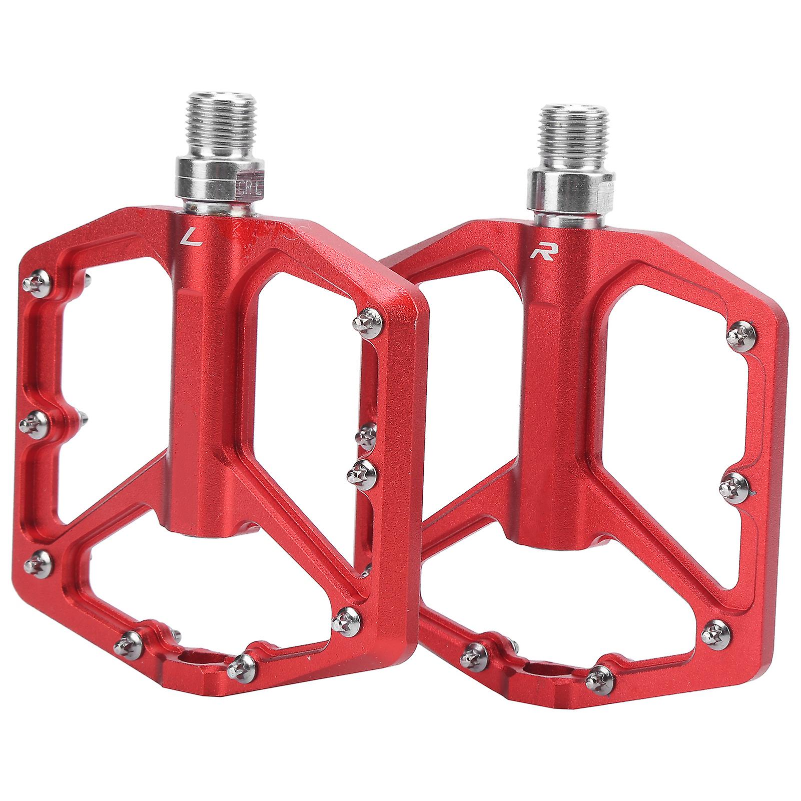 1 Pair Ztto Mountain Bike Pedals Aluminium Alloy Nonslip Bicycle Platform Flat Pedalsred