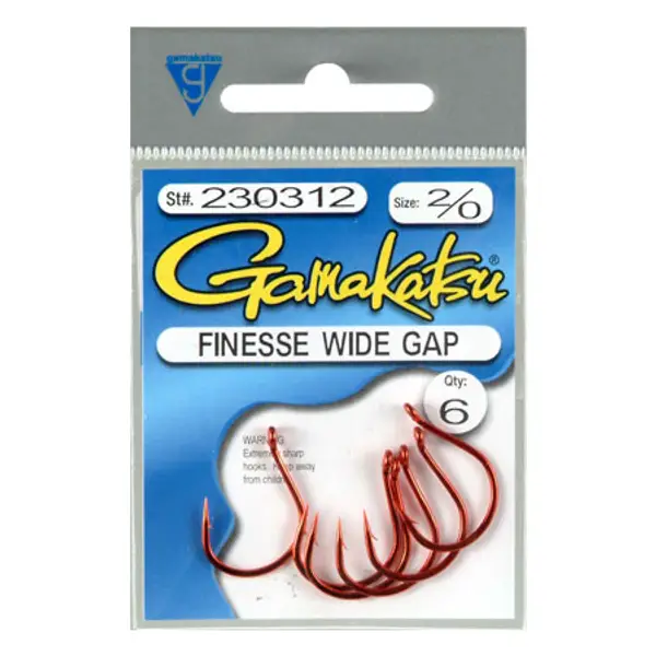 Gamakatsu Size 1/0 Finesse Wide Gap Hook