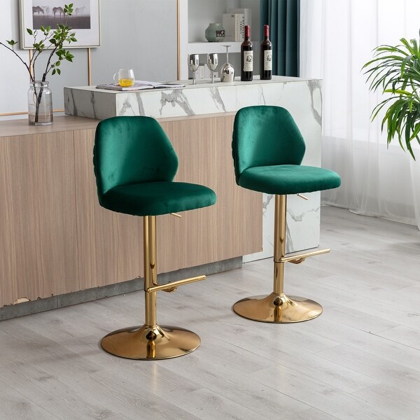 Swivel Bar Stools Chair with Ring Pull Set of 2