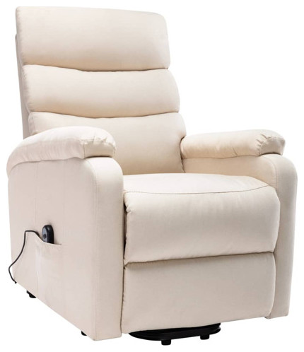 vidaXL Power Lift Recliner Electric Lift Chair for Elderly Dark Brown Fabric   Massage Chairs   by vidaXL LLC  Houzz