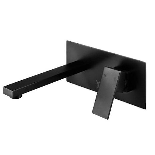 Black Bathroom Tap Wall Square Basin Mixer Vanity Brass Faucet