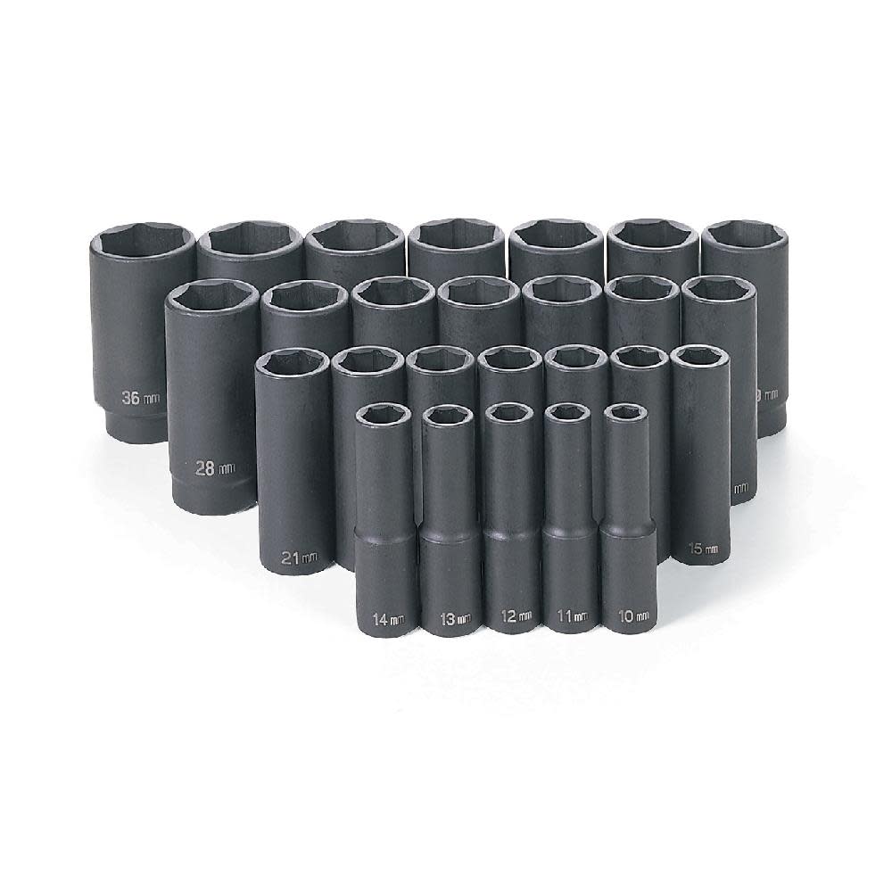 1/2 Drive 26 Pc. Deep Length Metric Master Set ;