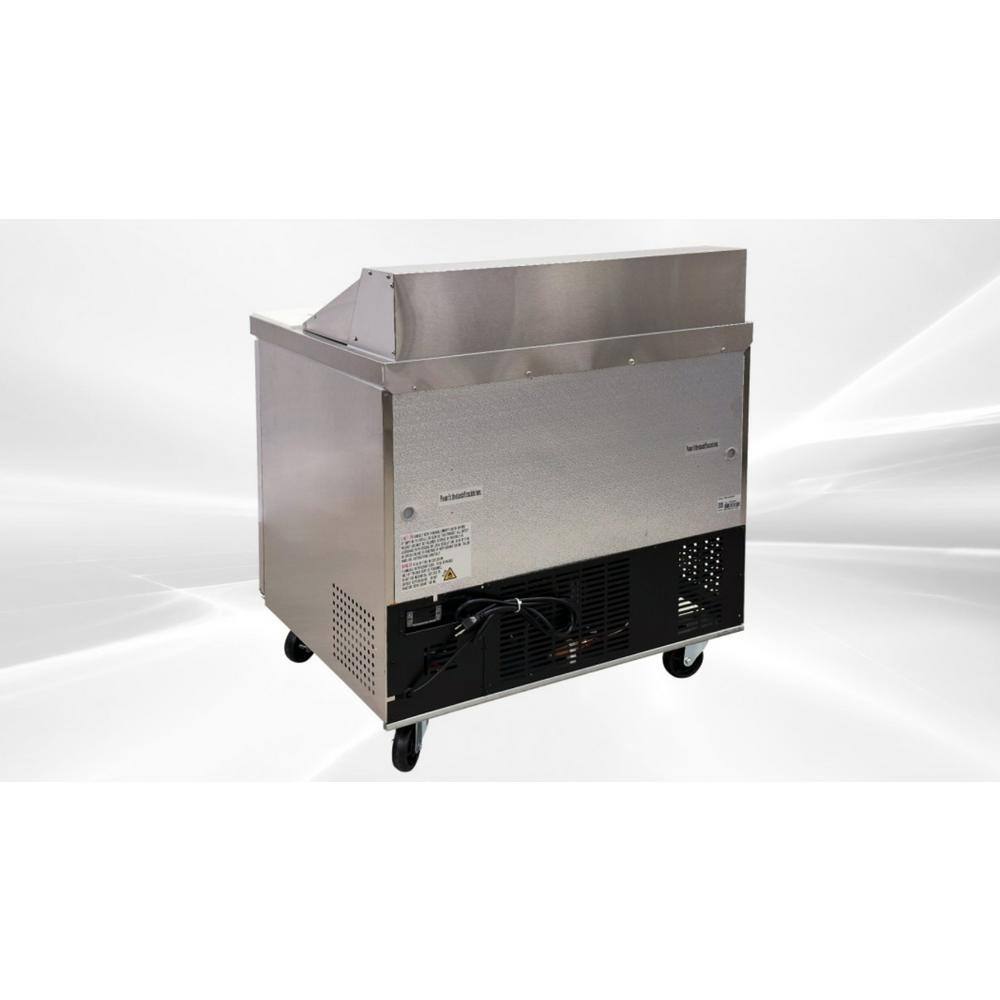 Cooler Depot 36 in. W 7.8 cu. ft. Commercial Mega Food Prep Table Refrigerator Cooler in Stainless Steel DXXXSP36