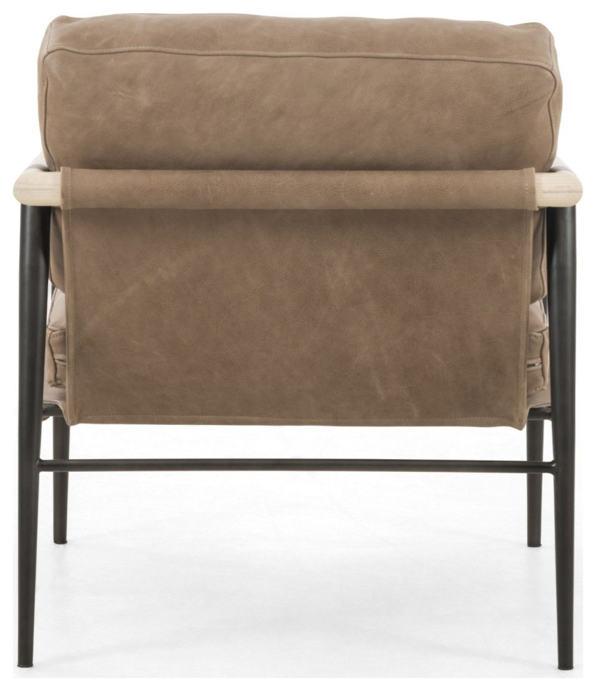 Rowen Palermo Drift Leather Chair   Midcentury   Armchairs And Accent Chairs   by Four Hands  Houzz