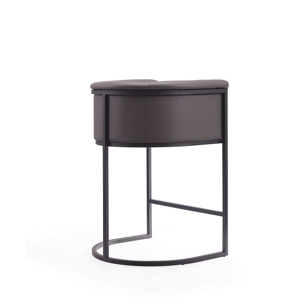 Manhattan Comfort Cosmopolitan 33.8 in. Black Metal Counter Height Bar Stool