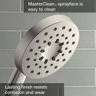 KOHLER Viron 4-Spray Patterns 6 in. Wall Mount Dual Showerhead and Handshower in Vibrant Brushed Nickel R26699-G-BN