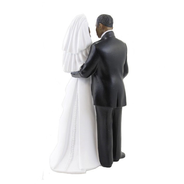 Black Art Bride And Groom One Figurine 7 75 Inches Wedding Figurine Love 16158 Polyresin Yellow