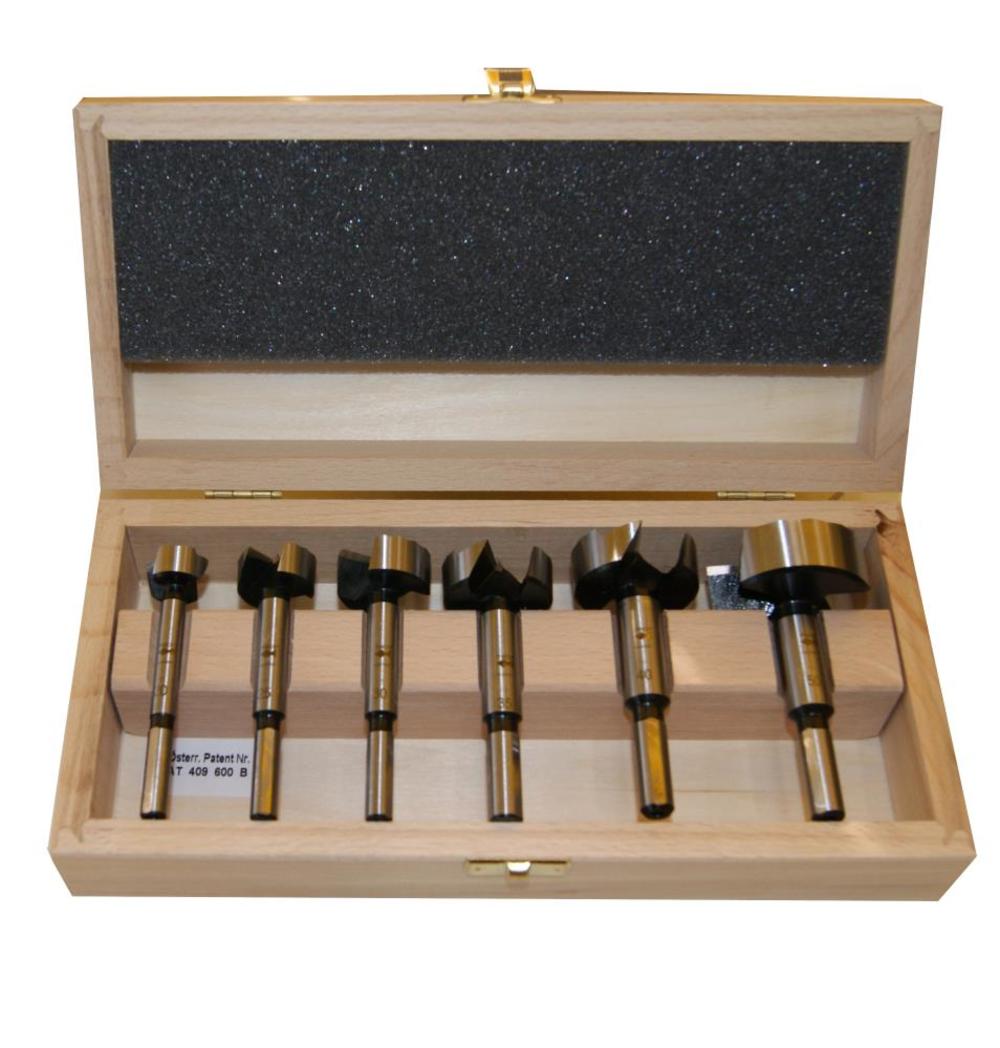 6 pc Wood Box Metric Forstner Bit Set ;