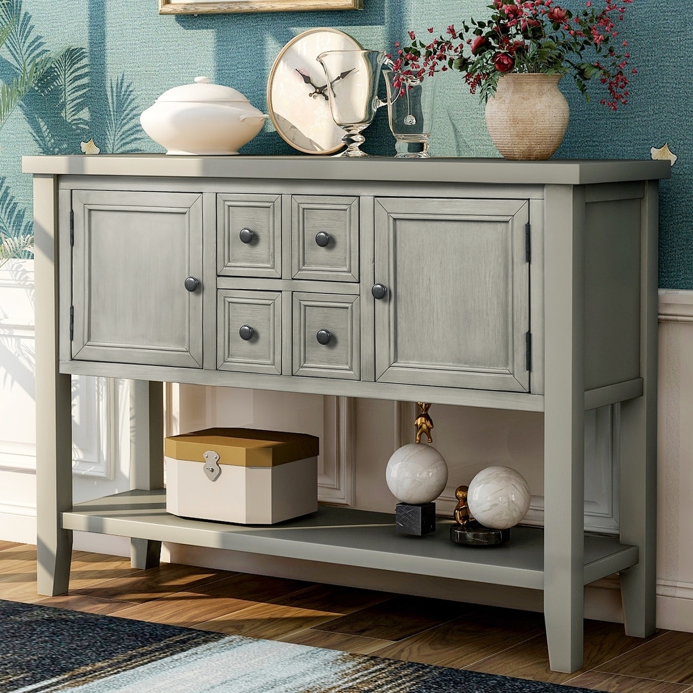 Cambridge Series Sideboard Table with Bottom Shelf  Console Table Dining Room Server  Entry Table Buffet Cabinet Sofa Table