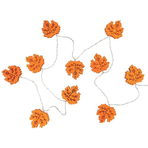 Northlight 10 count Led Maple Leaves Fall Harvest Fairy Lights 4 5 Ft Silver Wire