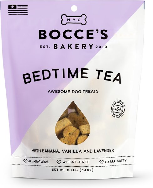 Bocce's Bakery Bedtime Tea Banana， Vanilla and Lavender Dog Treats， 5-oz bag