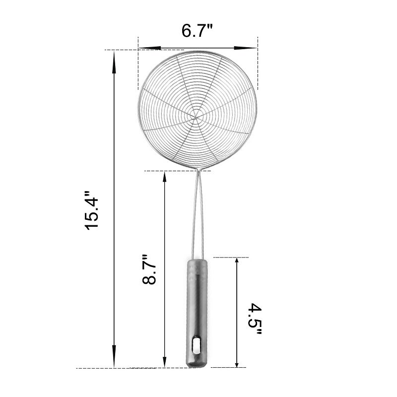 Stainless Steel Mesh Strainer Ladle Spider Skimmer Spoon Fry Utensil， 6.7 Dia