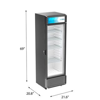 Koolmore 22 in. W 9 cu. ft. Commercial 1 Glass Door Display Upright Beverage Refrigerator in Black M-9-1G