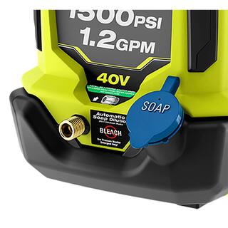 RYOBI 40V HP Brushless Whisper Series 1500 PSI 1.2 GPM Cold Water Electric Pressure Washer w (2) 6.0 Ah Batteries and Charger RY40PW15