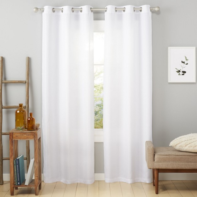 Estate View Ladner Light Filtering Grommet Top Curtain Panel Pair 38 quot x96 quot Winter White