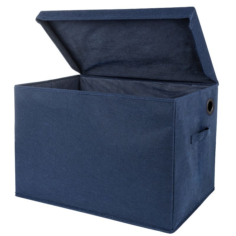 Sammy and Lou Navy Solid Color Felt Toy Box