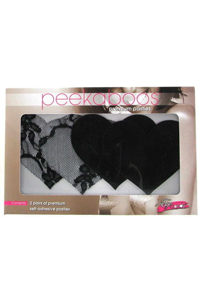 Peekaboos Satin & Lace Heart Pasties