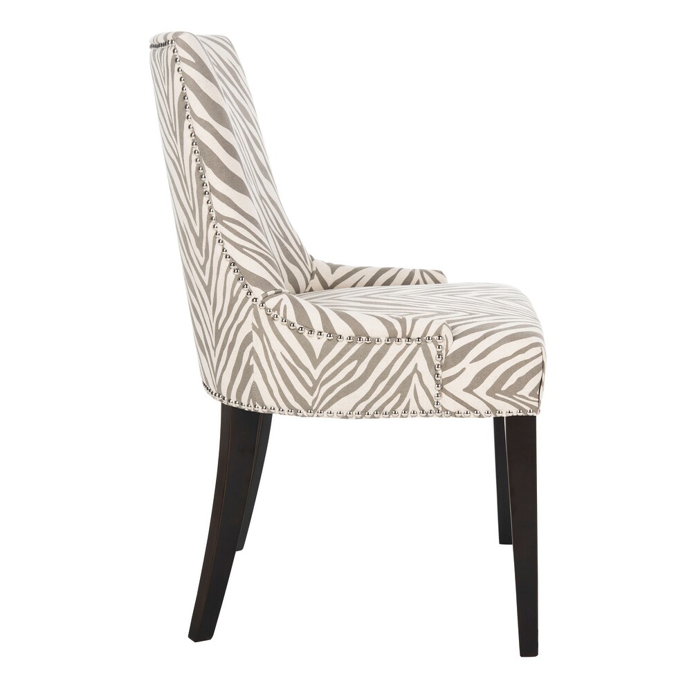 SAFAVIEH Dining Parsons Becca Zebra Grey Dining Chair   22\