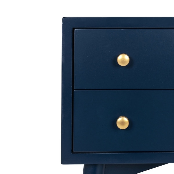 East at Main 2 Drawer Side Table with Gold Accents