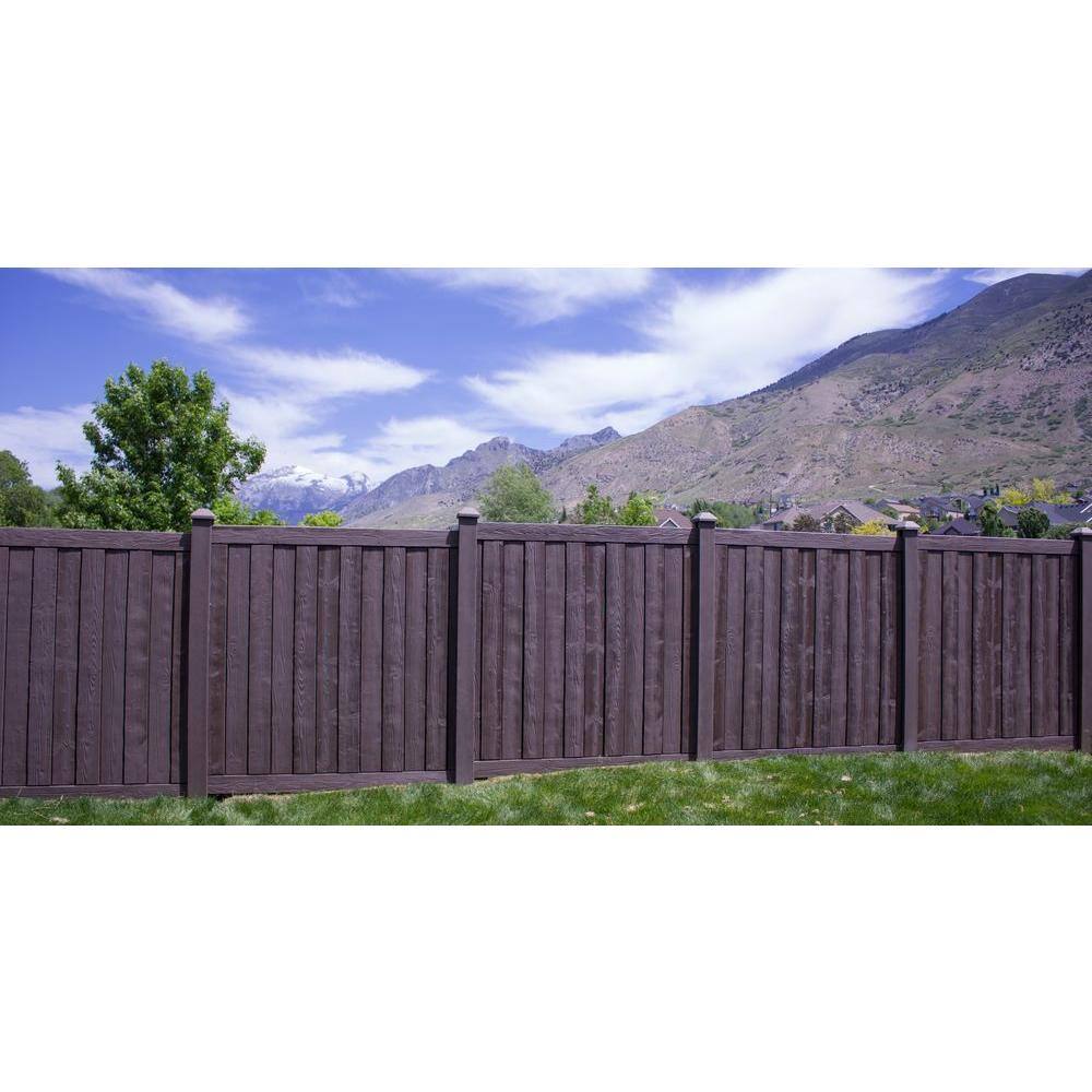 SimTek Ashland 6 ft. x 6 ft. DarkWalnut Brown Composite Privacy Fence Panel WP72X72DBR