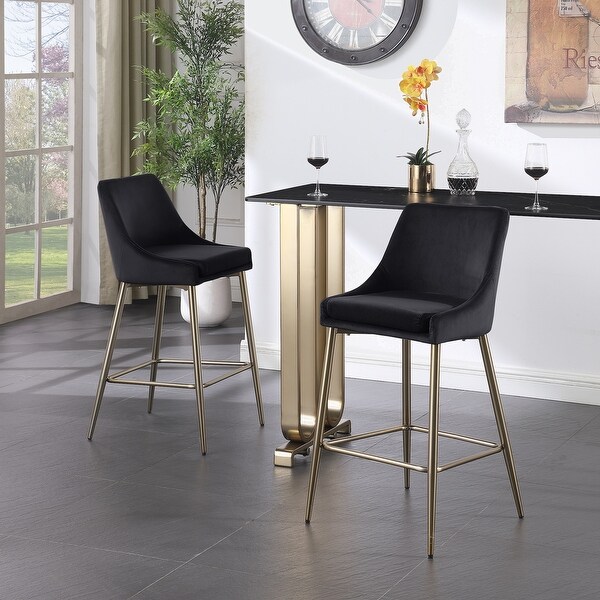 Velvet Upholstered Counter Stool