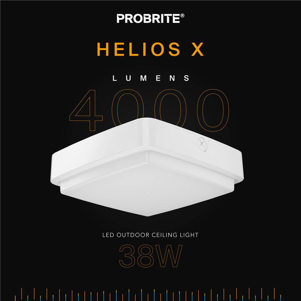 PROBRITE 150W Equivalent Integrated LED White Outdoor CanopyCeiling Light 4000 Lumens 4000K HELX35-4K-WH