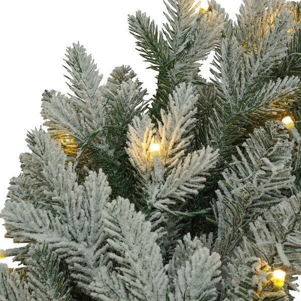 7ft Lighted Artificial Christmas Tree with Wreath Set