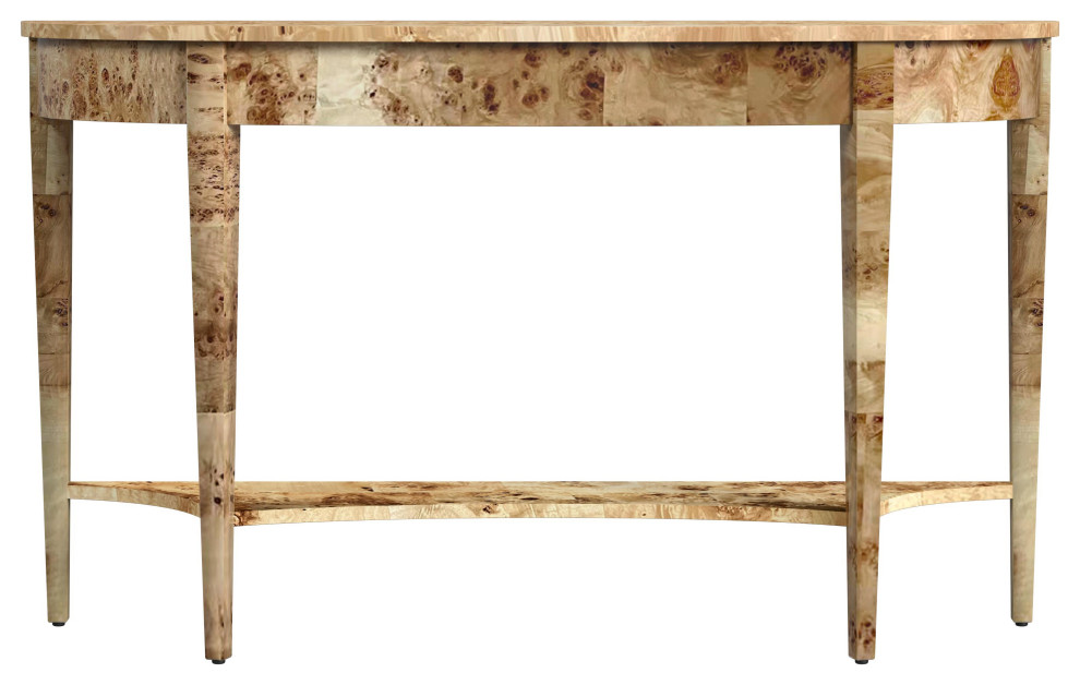 Astor 54 quotW Burl Wood Demilune Console Table   Transitional   Console Tables   by Butler Specialty Company  Houzz