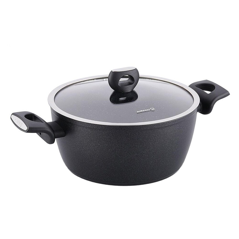 7 Piece Aluminum Nonstick Cookware Set in Black