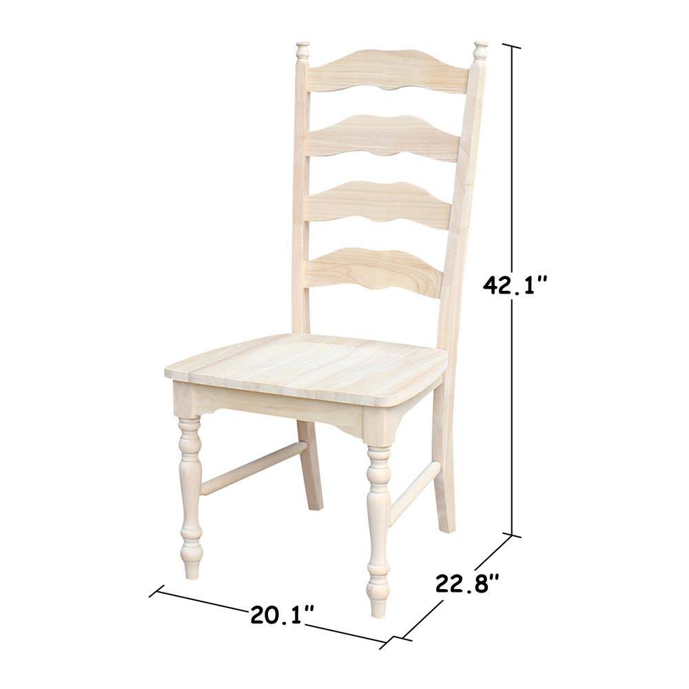 International Concepts Maine Unfinished Wood Ladder Back Dining Chair (Set of 2) C-2170P