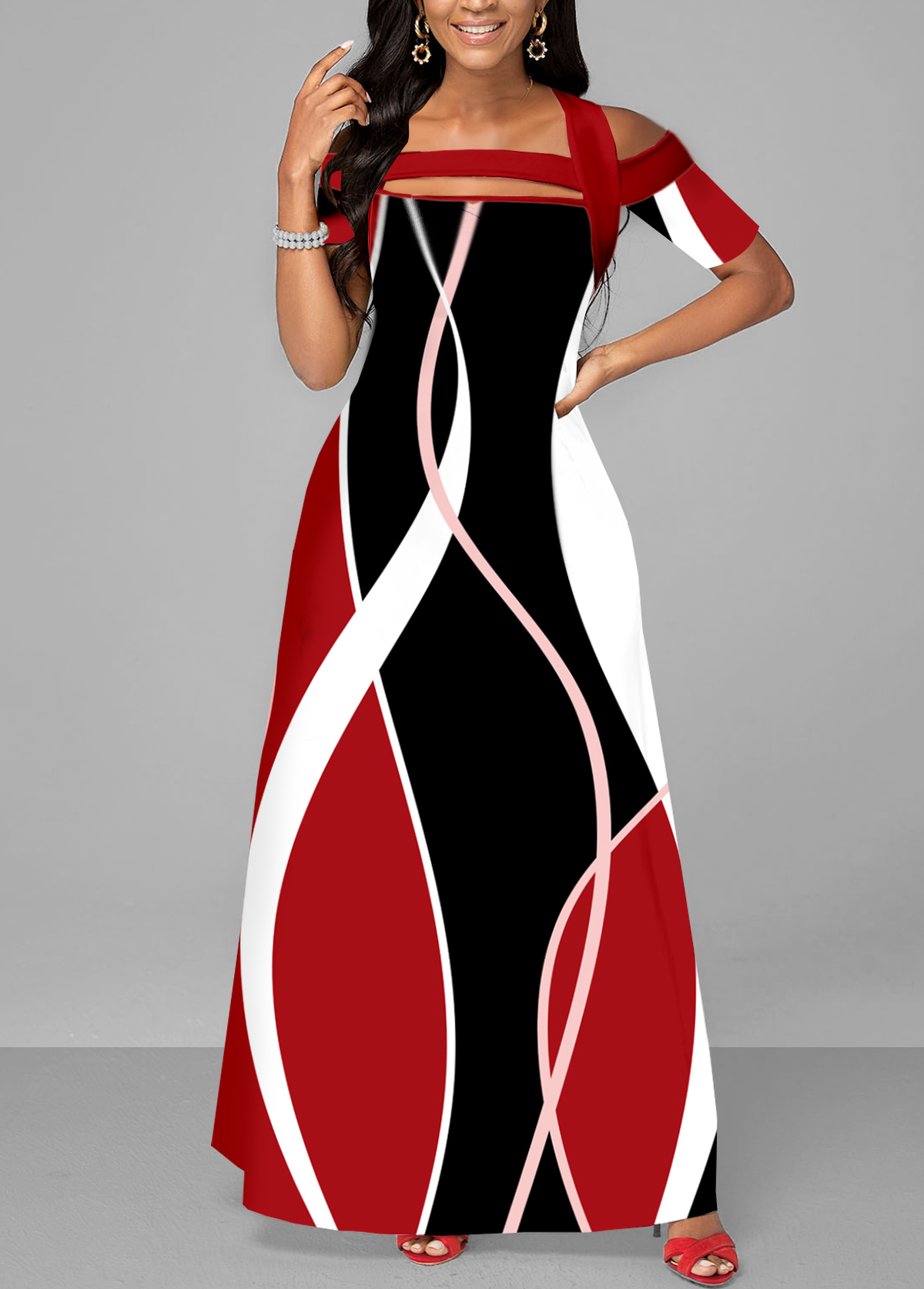 Butterfly Print Double Side Pockets Dress