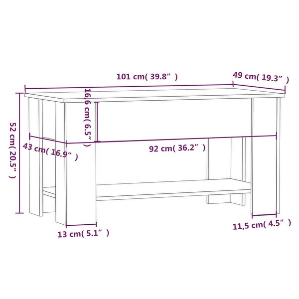 Coffee Table Sonoma Oak 39.8