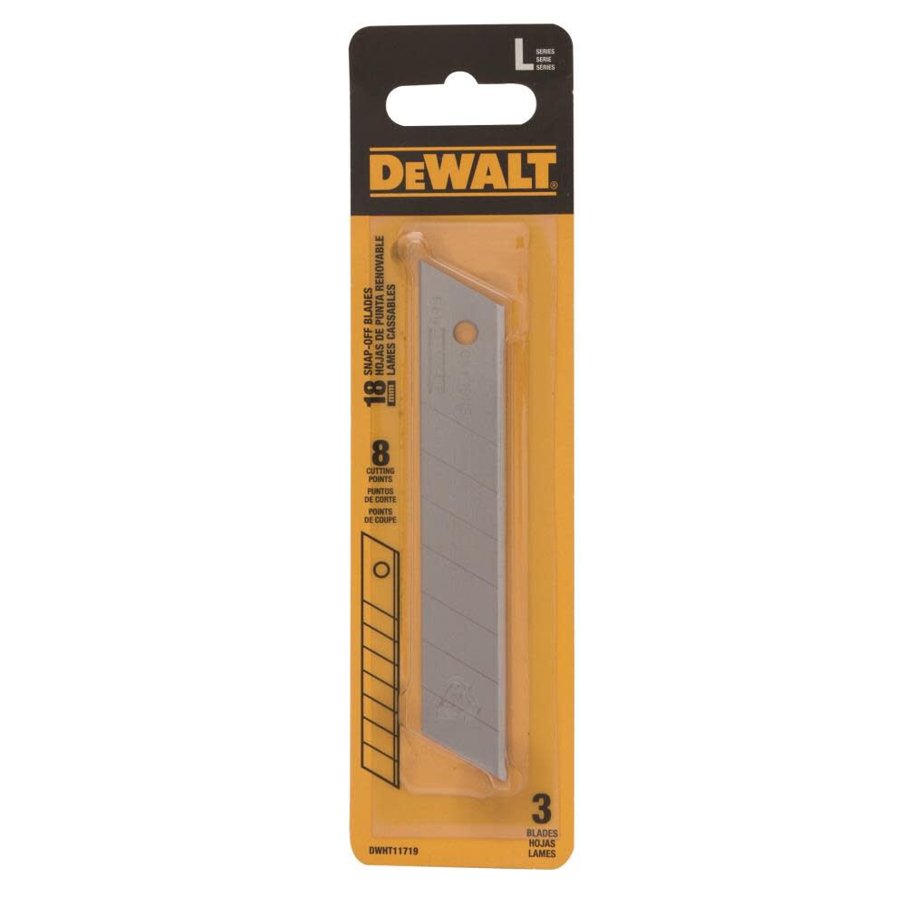 DEWALT Snap-Off Utility Knife Blades 18mm 3pk DWHT11719 from DEWALT