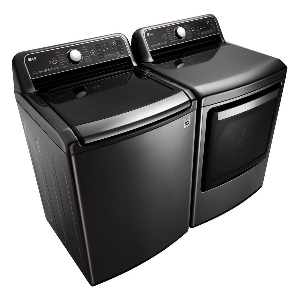 LG 5.5 Cu. Ft. SMART Top Load Washer in Black Steel with Impeller NeveRust Drum and TurboWash3D Technlogy WT7900HBA