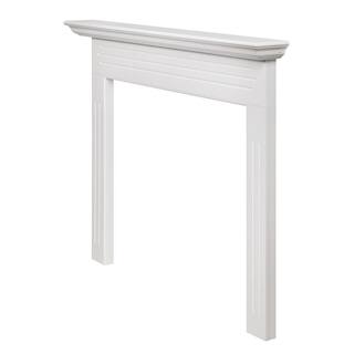 Pearl Mantels 48 in. x 40 in. Crisp White Full Surround Interior Opening Fireplace Mantel RPS48510D