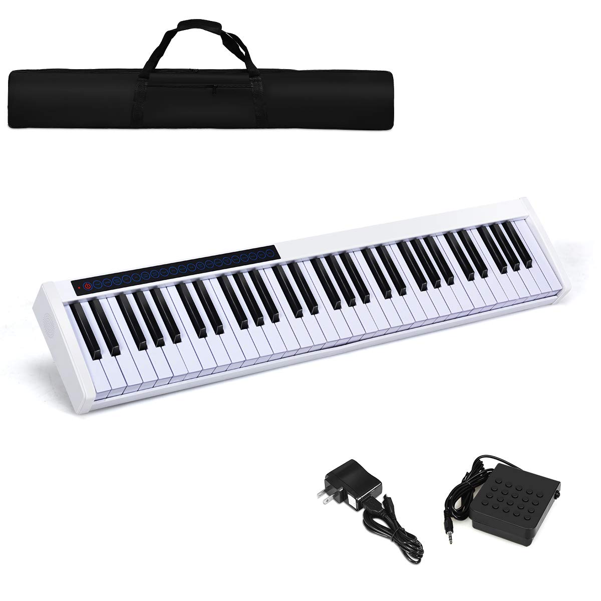 Costzon 61-Key Portable Digital Piano, Upgraded Premium Electric Keyboard W/ 128 Rhythm