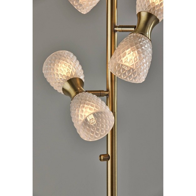 Nina Floor Lamp Antique Brass includes Led Light Bulb Adesso