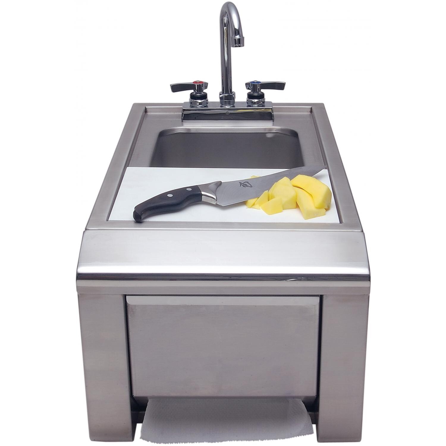 Alfresco 14-Inch Outdoor Rated Prep And Wash Sink With Towel Dispenser