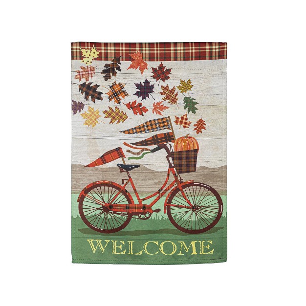 Fall Bicycle Garden Suede Flag