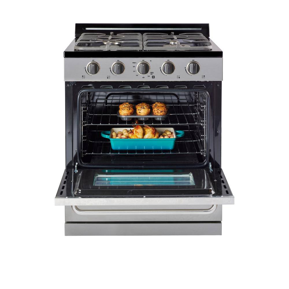 Unique Appliances 30 in. 3.9 cu. ft. 4 Burner Off-Grid Freestanding Propane Gas Range in Stainless Steel UGP-30G OF2 SS