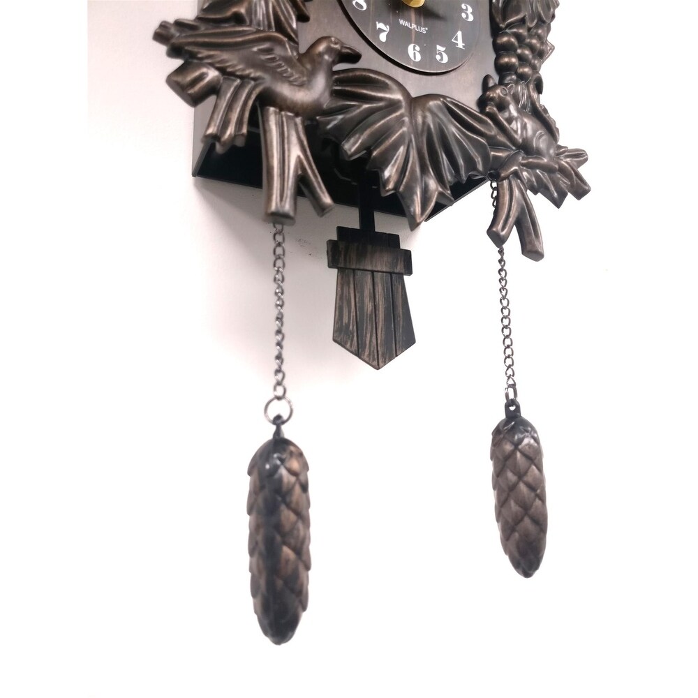 Walplus Classic Antique Style Cuckoo Wall Clock Bird Pendulum Home Décor