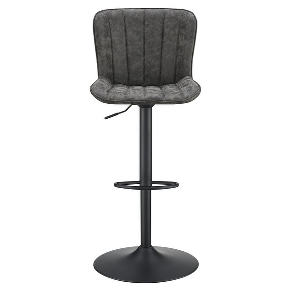 OS Home and Office Furniture Kirkdale Adjustable Stool 2-Pack in Charcoal Faux Leather