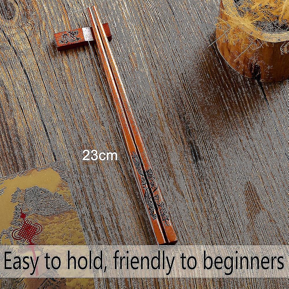 2 Pairs Chopstick Reusable Chinese Dragon And Phoenix Chopsticks