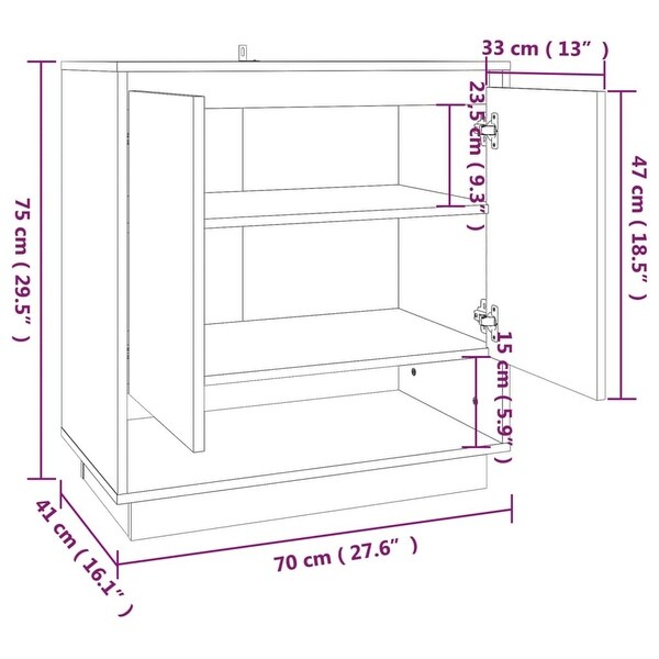 White Sideboard with Door and Shelves Engineered Wood