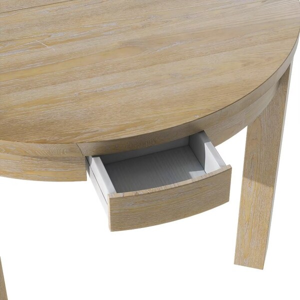 Extendable Round Dining Table Set with Storage Drawers and 4 Chairs