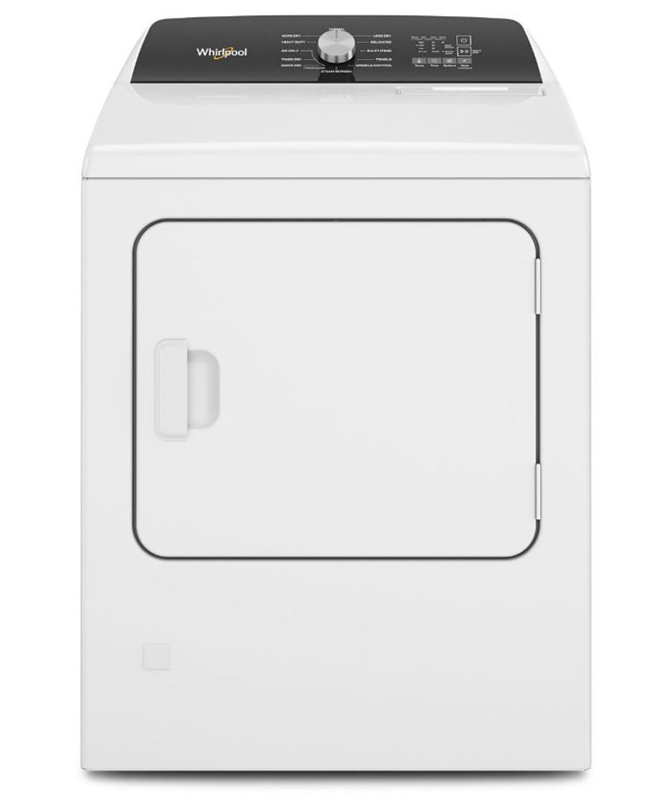 Whirlpool 7 Cu. Ft. White Moisture Sensing Gas Dryer With Steam