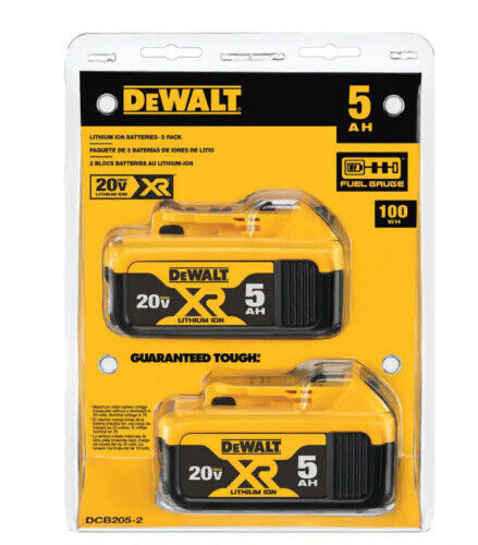 2PC DEWALT DCB205 20V MAX 5AH Li-Ion Battery NEW