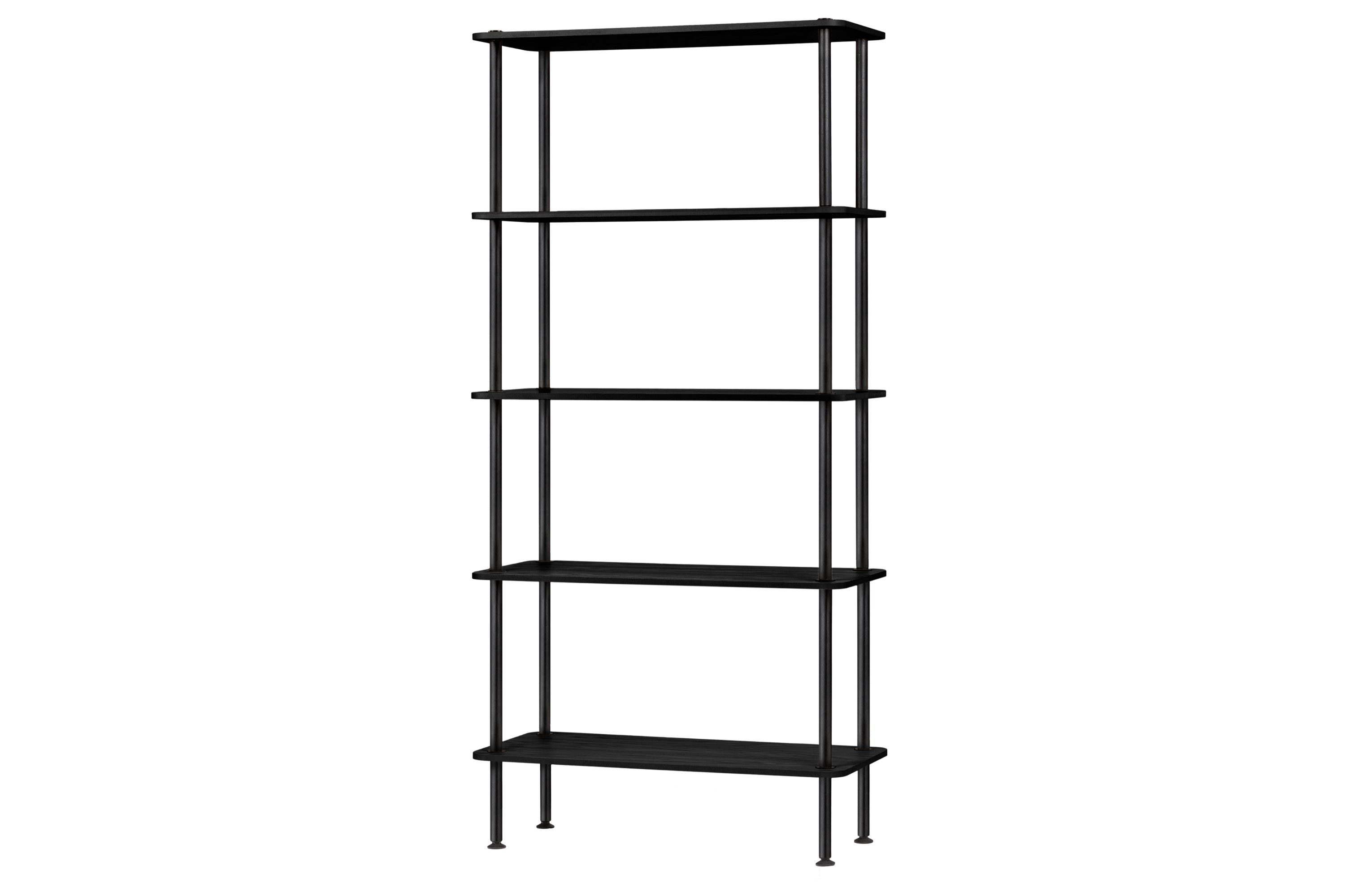 Contemporary Open Wooden Bookcase with 4 Shelves